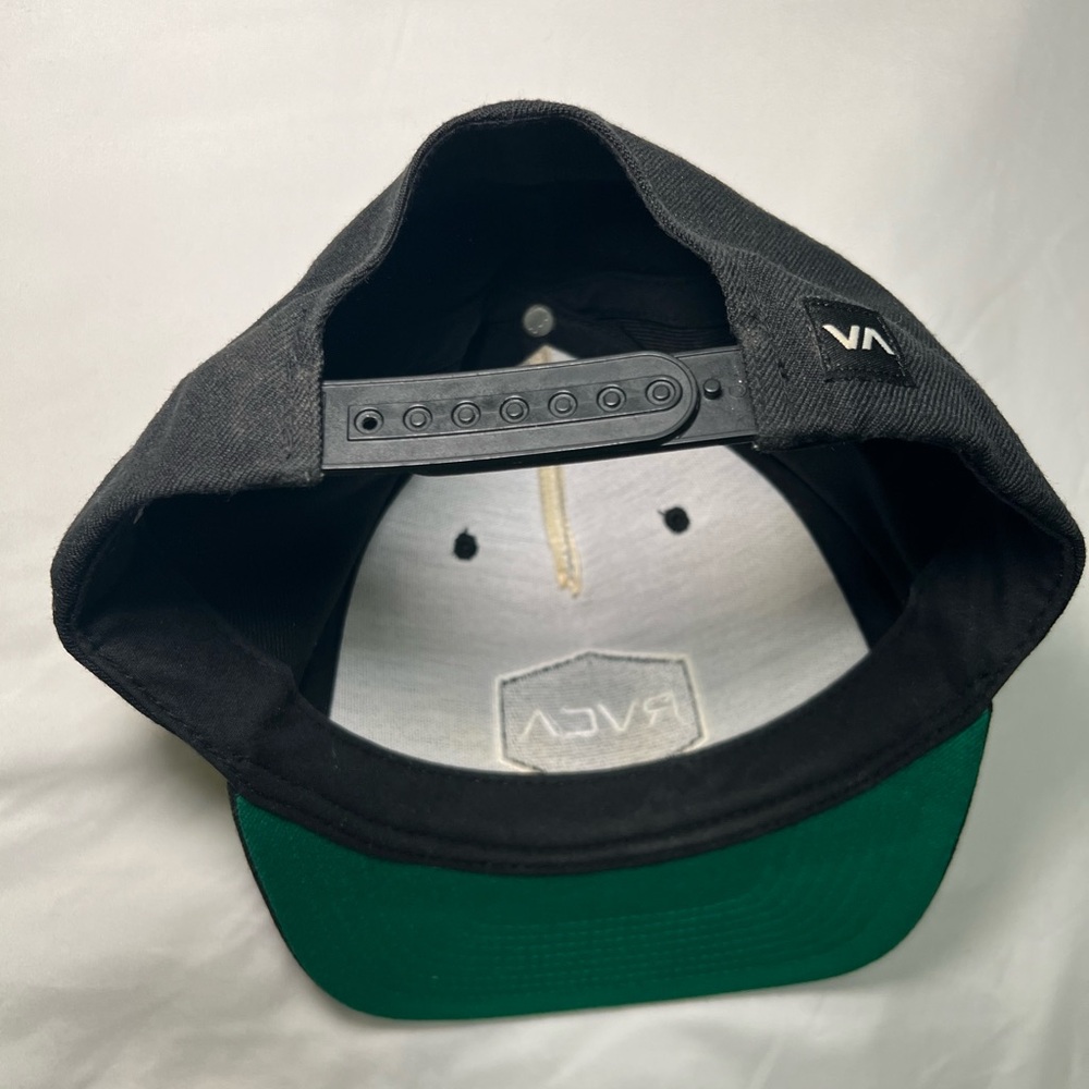 RVCA Black and Green Snapback Hat